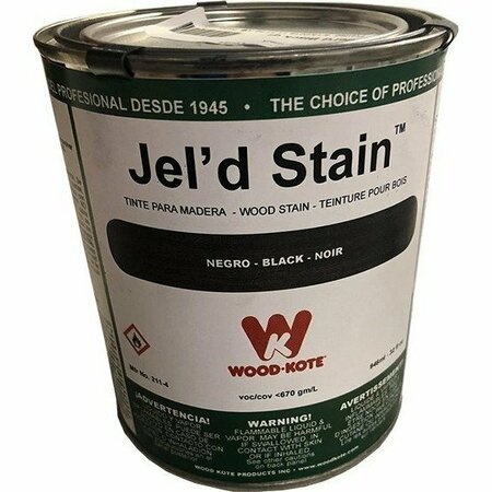 WOODKOTE PRODUCTS Wood Kote Qt. Jel'd Stain Black 211-4
